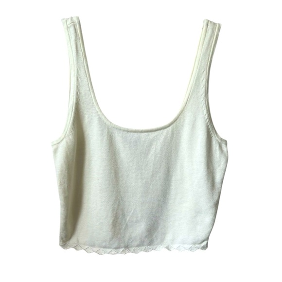 Eberjey Tops - Eberjey Cream Ivory Knit Crop Tank Top Size Small
